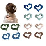 12 Pcs Heart Hair Claw Clips for Women Girls 2.6 Inch Heart Shaped Medium Claw Clips 6 Matte Colors