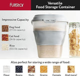 Rice Container 50 Lbs Storage - 50Lb Rice Storage Container 50 Lbs Flour Storage - Rice Container Storage Large Food Container - Dog Food Storage Container Pet Food Container Storage (Gray)