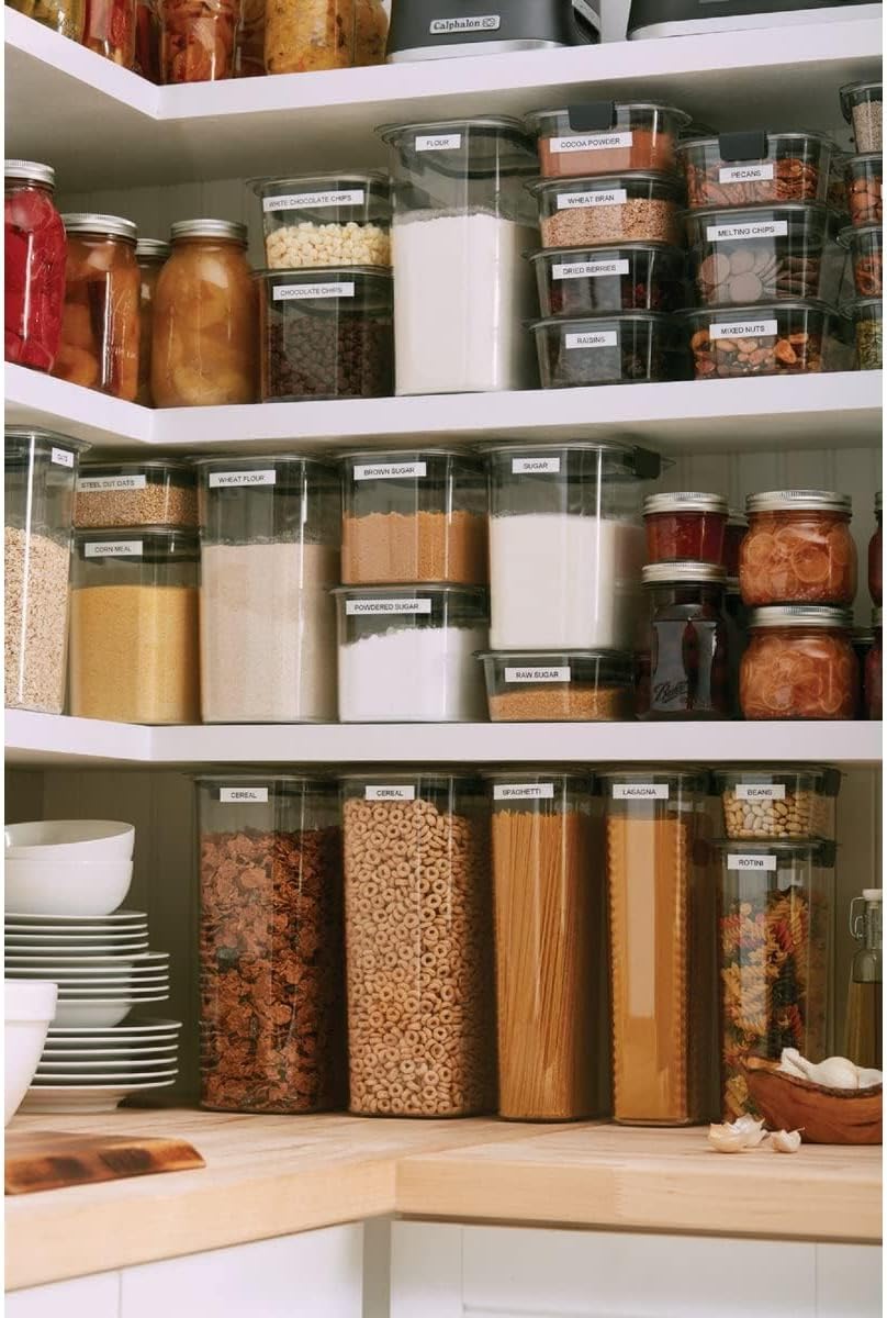 Brilliance 16-Cup Airtight Food Storage Container with Lid, Clear/Grey - optimal for pantry organization, flour, sugar, and food storage