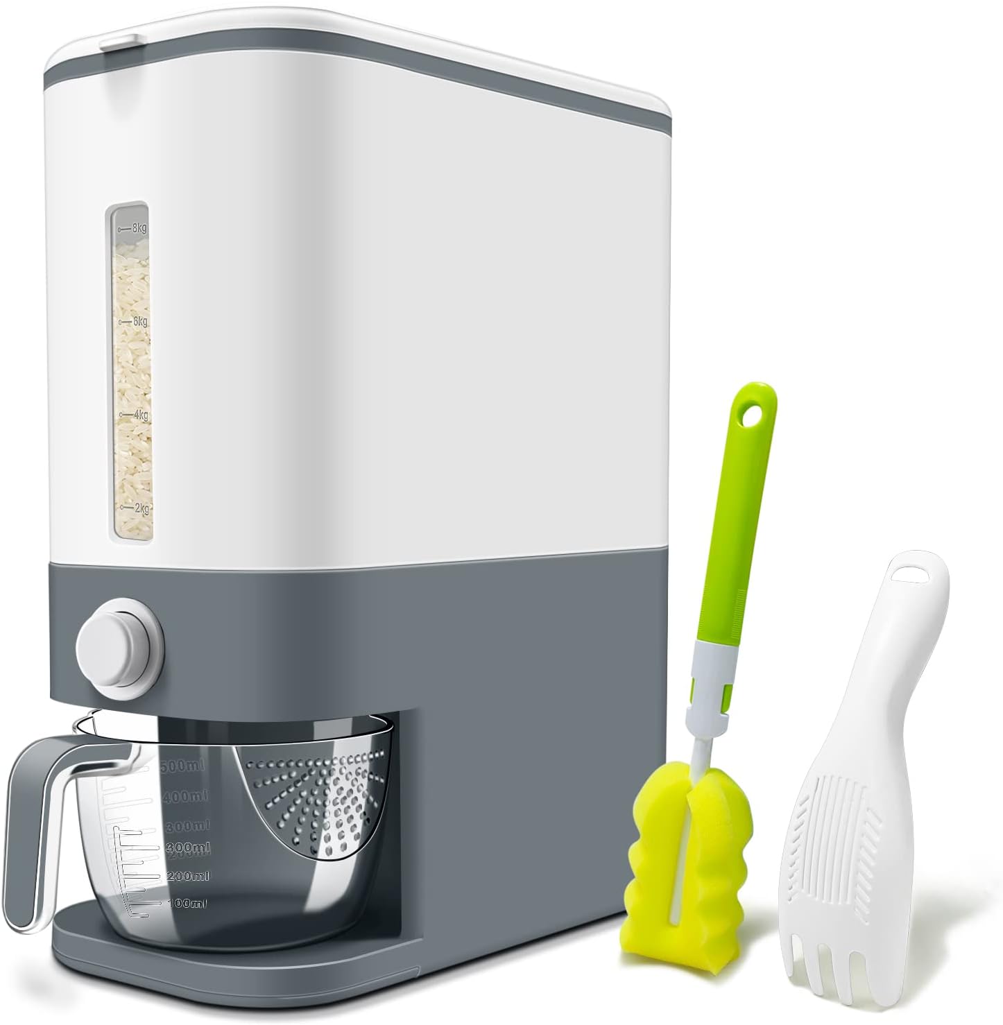 23 Lbs Rice Dispenser, Rice Container With Measuring Cup