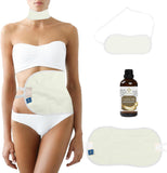 Castor Oil Pack for Waist and Neck, Reusable Wrap with Pad and 100ml Oil Bottle, Light Purple