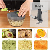 Manual Food Chopper Vegetable , Chopper Hand String Vegetable Chopper Onions for Vegetable Fruits Nuts BPA Free Food Safe Material (2 Cup-Gray)