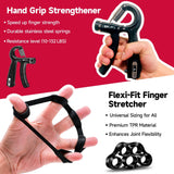 Hand Grip Strengthener Workout Kit (5 Pack), 2 Forearm Grip Adjustable Resistance Hand Gripper, Finger Stretcher, Grip Ring & Stress Relief Grip Ball for Athletes