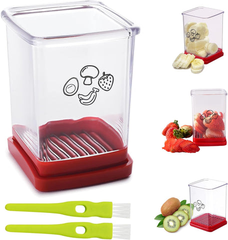 Fruit and vegetable fast slicer, fruit slicer, cup for fruits，2024 New Cup Slicer, Stainless Steel Strawberry ，Stainless Steel Fruit Slicer Cup Egg Slicer, Quickly Making Soft Fruits.