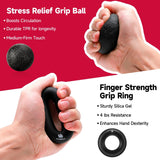 Hand Grip Strengthener Workout Kit (5 Pack), 2 Forearm Grip Adjustable Resistance Hand Gripper, Finger Stretcher, Grip Ring & Stress Relief Grip Ball for Athletes