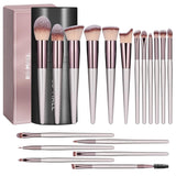 BF Makeup Brush Set 18 Pcs Premium Synthetic Foundation Powder Concealers Eye shadows Blush Makeup Brushes with black case