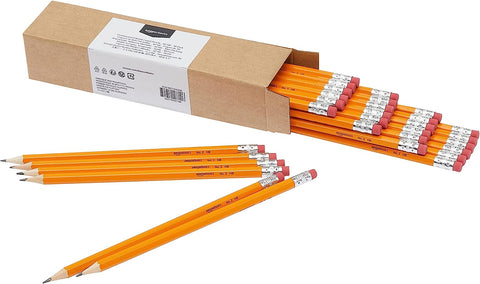 Amazon Basics Woodcased #2 Pencils, Pre-sharpened, HB Lead, 30 count (3 Pack) , Orange