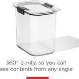 Brilliance 16-Cup Airtight Food Storage Container with Lid, Clear/Grey - optimal for pantry organization, flour, sugar, and food storage