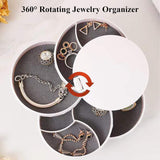 Jewelry Organizer Rotatable Small Jewelry Box Earring Holder for Women, Mirror Jewelry Storage Box 4-Layer Rotating Jewelry Accessory Storage Tray with Lid for Earrings Necklaces Bracelets