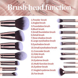 Makeup Brushes Premium Synthetic Foundation Powder Concealers Eye Shadows 18 Pcs Brush Set with 5 sponge & Holder Sponge Case (A-Pink)