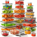 60-Piece Large Food Storage Containers Set - Leakproof, BPA-Free Plastic with Lids Airtight for Kitchen Storage and Organization Reusable with Labels Pen- Microwave Dishwasher Freezer Safe