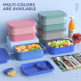 Jelife Adult Bento Lunch Box - 3 Layers Stackable Bento Lunch Box for Adults, 72oz Large All-in-One Bento Box Leak-Proof Lunch boxes with Utensil Sauce Containers, Ideal for Dining Out,Work, Blue