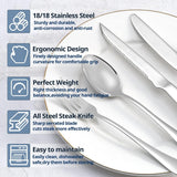 20-Piece Silverware Set Service for 4, Food Grade Stainless Steel Flatware Cutlery Set Kitchen Utensils Set with Steak Knives For Home Restaurant Hotel, Mirror Polished