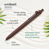 Uniball Zento Gel Ink Rollerball Pens, 12 Black Medium Point Smooth Writing Pens, Colored Japanese Pens, Boho Colors