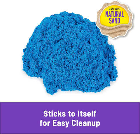 Kinetic Sand, 2.5lbs Blue Play Sand, Moldable Sensory Toys for Kids, Resealable Bag, Ages 3+