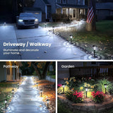 8 Pack Solar Lights for Outside, Solar Outdoor Path Lights, Garden Lights Waterproof, Solar Powered Landscape Lighting for Yard, Garden, Pathway, Patio, Porch, Walkway, Driveway, Cold White