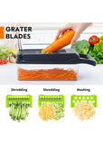 Vegetable Chopper, Pro Onion Chopper, 14 in 1Multifunctional Food Chopper, Kitchen Vegetable Slicer Dicer Cutter,Veggie Chopper With 8 Blades,Carrot Chopper With Container