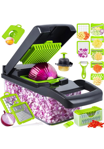 Vegetable Chopper, Pro Onion Chopper, 14 in 1 Multifunctional Instant Chop