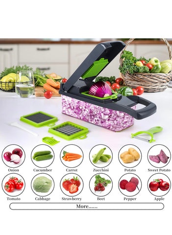 Vegetable Chopper, Pro Onion Chopper, 14 in 1 Multifunctional Instant Chop