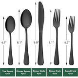 20-Piece Black Silverware Set, Mirror Polished Black Flatware Set for 4, Food Grade Stainless Steel Tableware Cutlery Set, Kitchen Utensils Set for Home and Restaurant, Dishwasher Safe