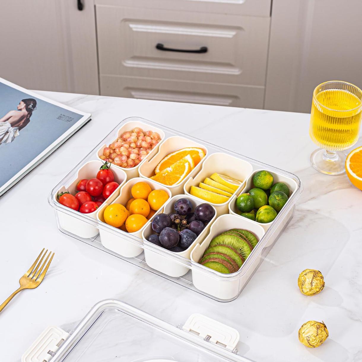 小物 everyone tray Amazon.com | Bandesun Divided Serving Tray with Lid and