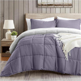 DOWNCOOL King Size Comforter Set, 7Pcs Bedding Comforter Sets Purple, All Season Down Alternative Bedding Comforter Sets with Comforter, Flat Sheet, Fitted Sheet, 2 Pillow Shams & 2 Pillowcases